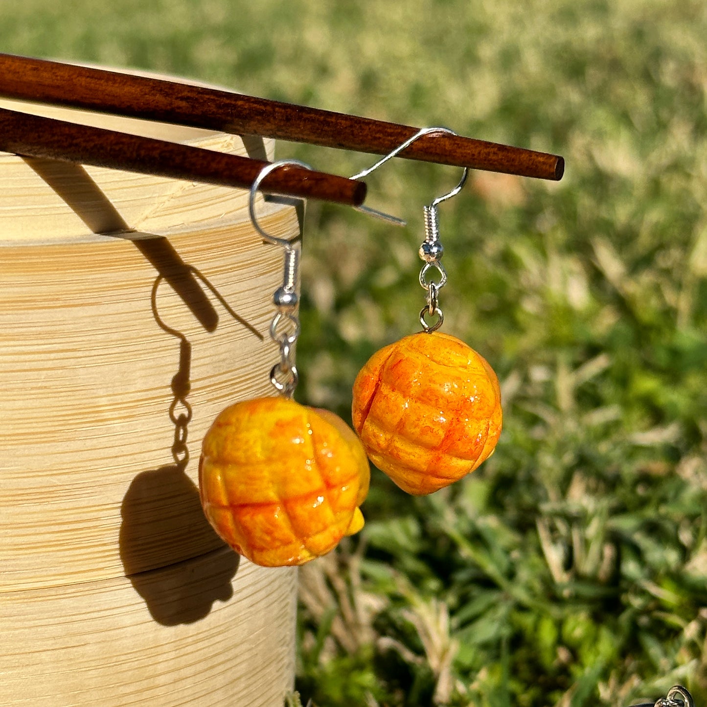 Handmade Hong Kong Pineapple Bun Earrings