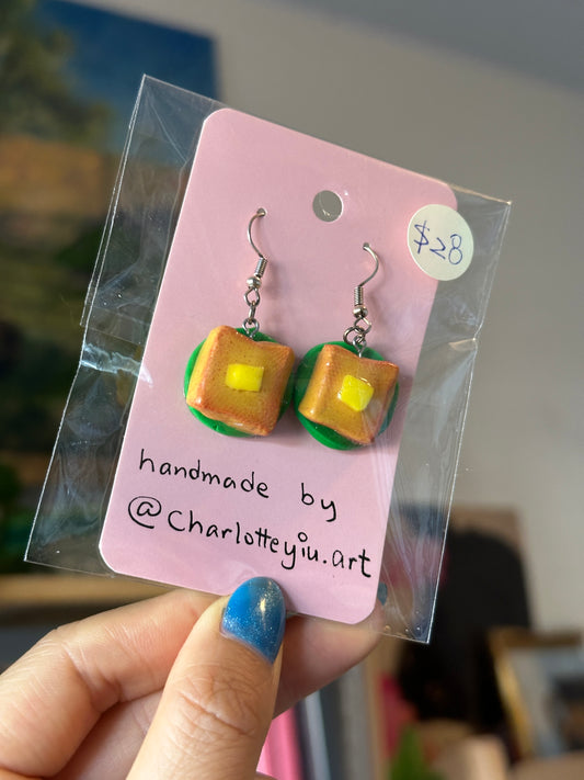 Handmade Hong Kong French Toast Earrings